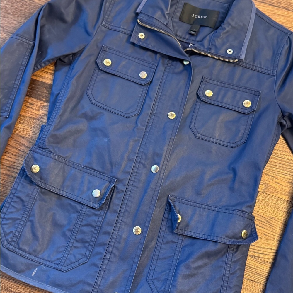 J. Crew Dark Blue Utility Jacket Cargo Pocket Downtown Field Size Small - Picture 4 of 8